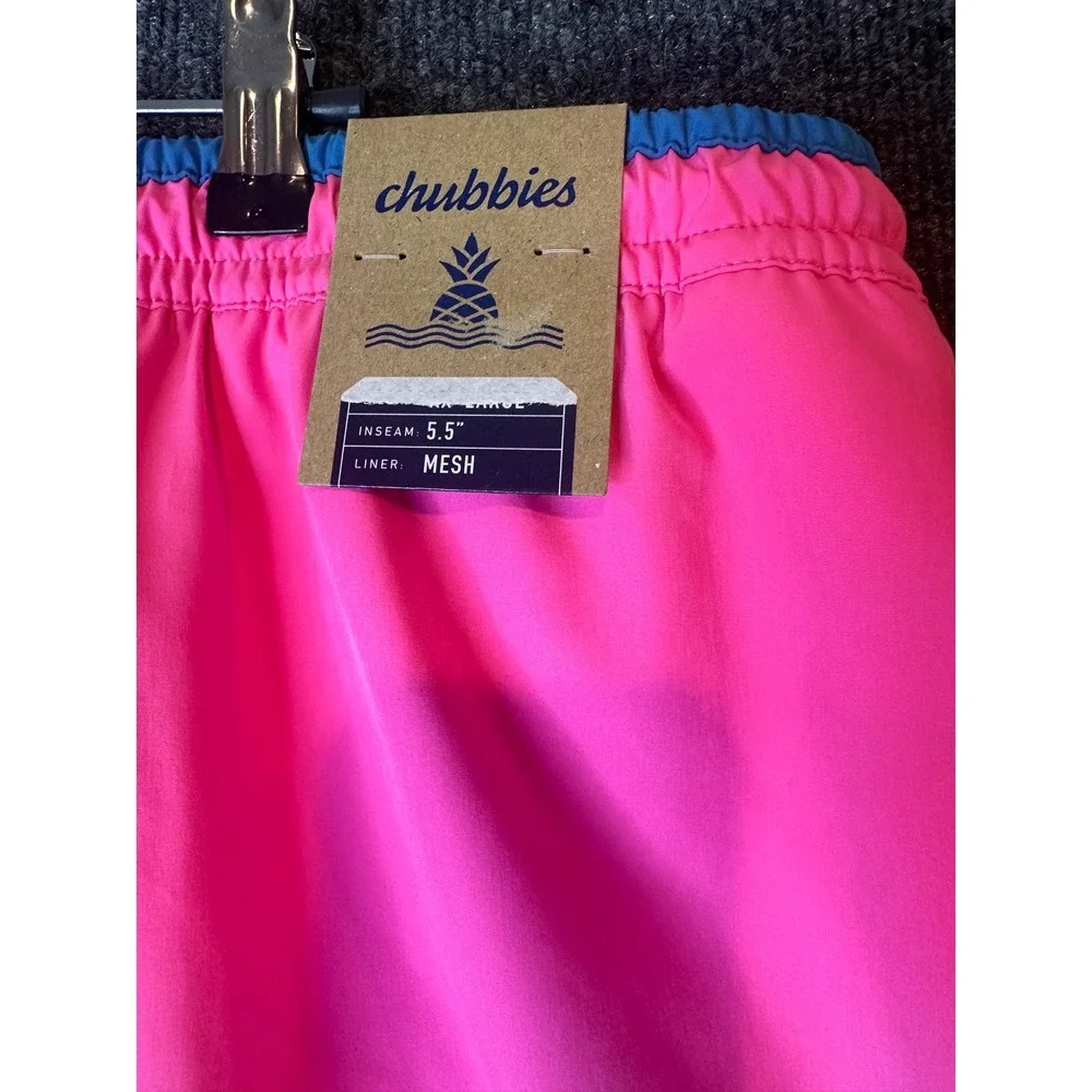 Chubbies The Avalons Mens XXL Neon Pink 5.5 Inch Swim Trunks 131221-016 NWT